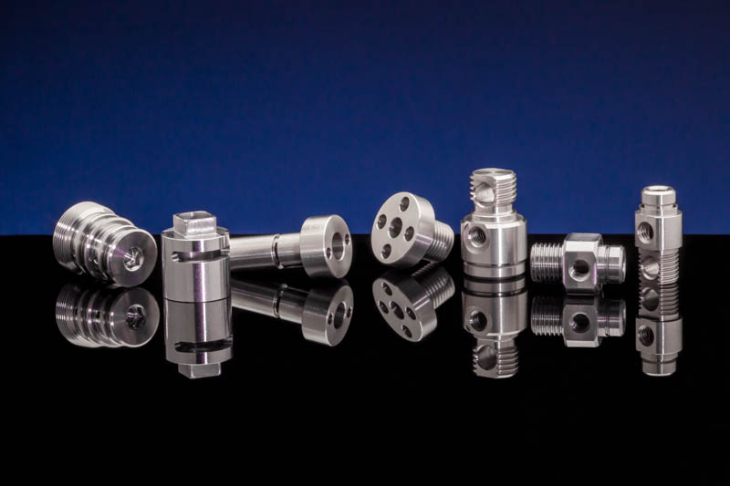 Part examples from one client's part family machined on Citizen turning centers